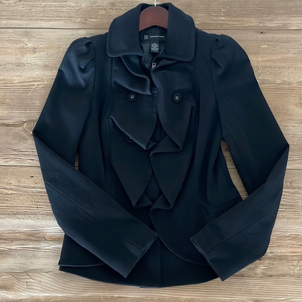 INC International Concepts Black Zip Blazer Size XS - Picture 1 of 7